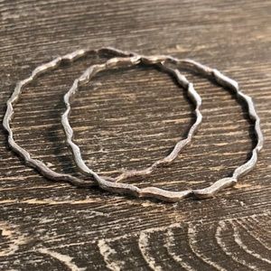 Sophia & Chloe Silver Kiss Bangles - Set of 2